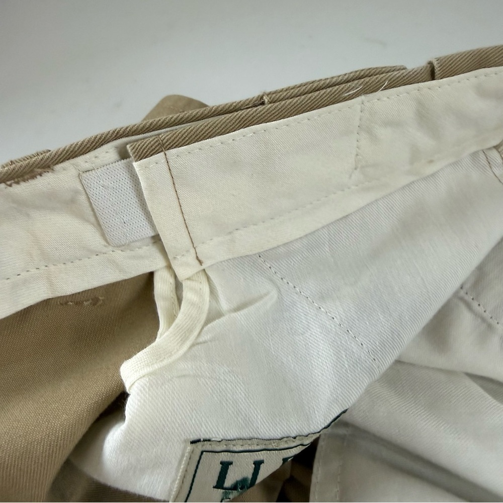LL Bean Wrinkle Free Double L Pants Mens 42x32 Dark Khaki Tan 245698 NWT - Picture 5 of 11